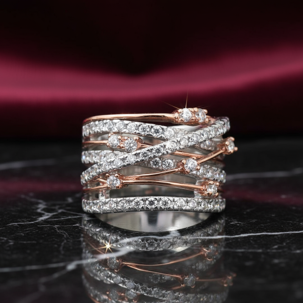 Anel de cristal luxuoso e nítido