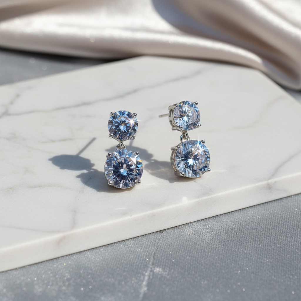 Brincos pendentes elegantes e luxuosos