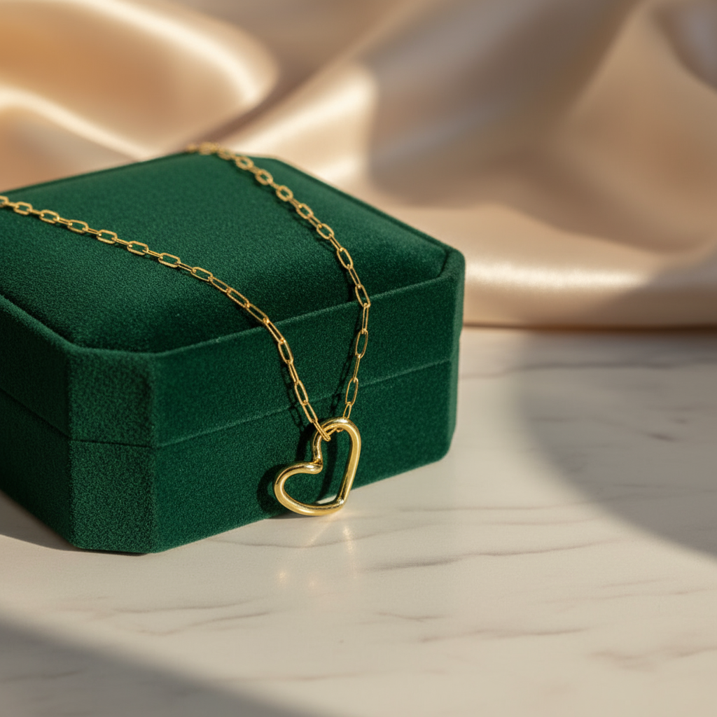Colar de coração - composição alternativa luxuosa
